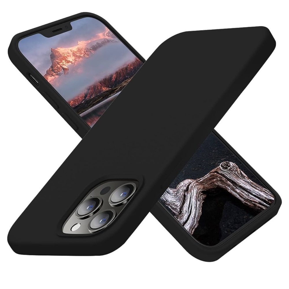 Cordking case for iPhone 13 Pro Max, Silicone Ultra Slim Shockproof, 6.7”. Black
